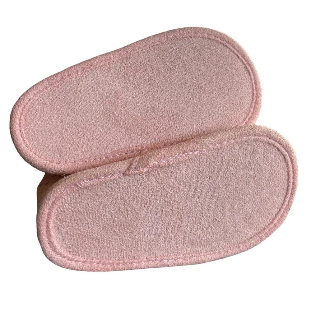 Pink Baby Booties with Sherpa Fur Trim, Size 6-9 Months (3 for $12 item)